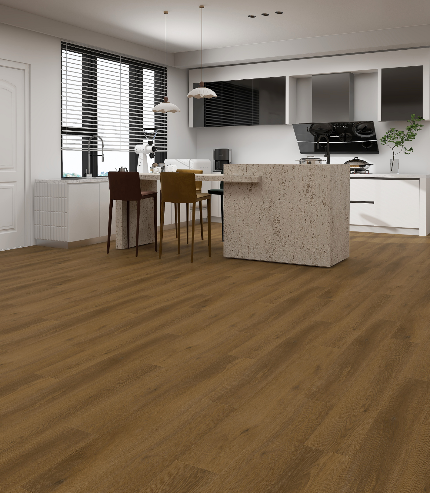 Montclair Bradley Oak vinyl plank room scene