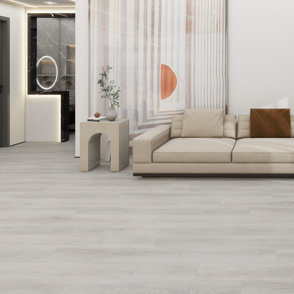 Montclair Rivawood Oak vinyl plank room scene
